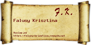 Falusy Krisztina névjegykártya